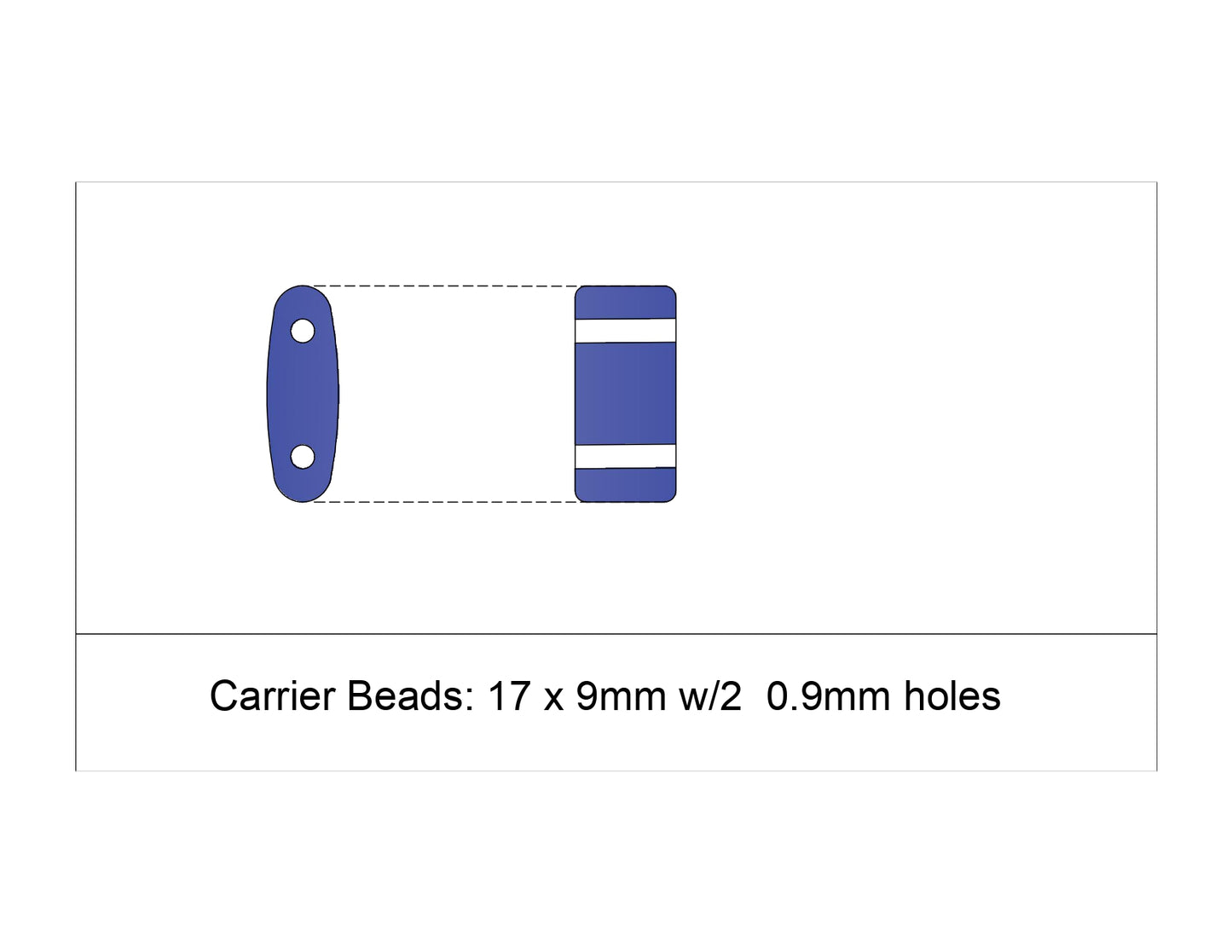 9X17mm Carrier Bead Blue
