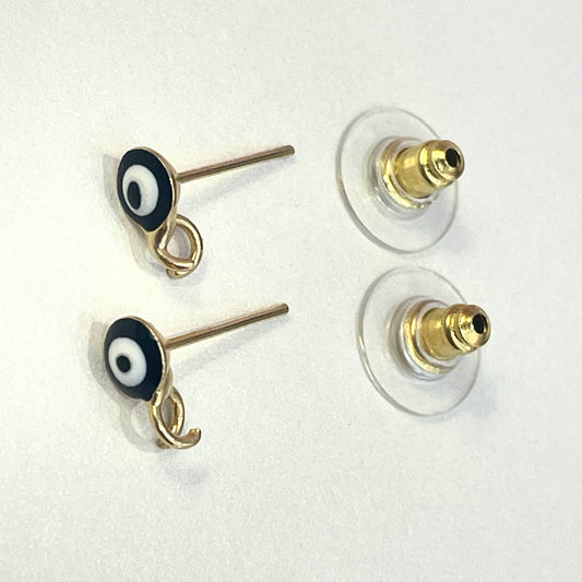 Evil Eye Gold Plated Post Earrings