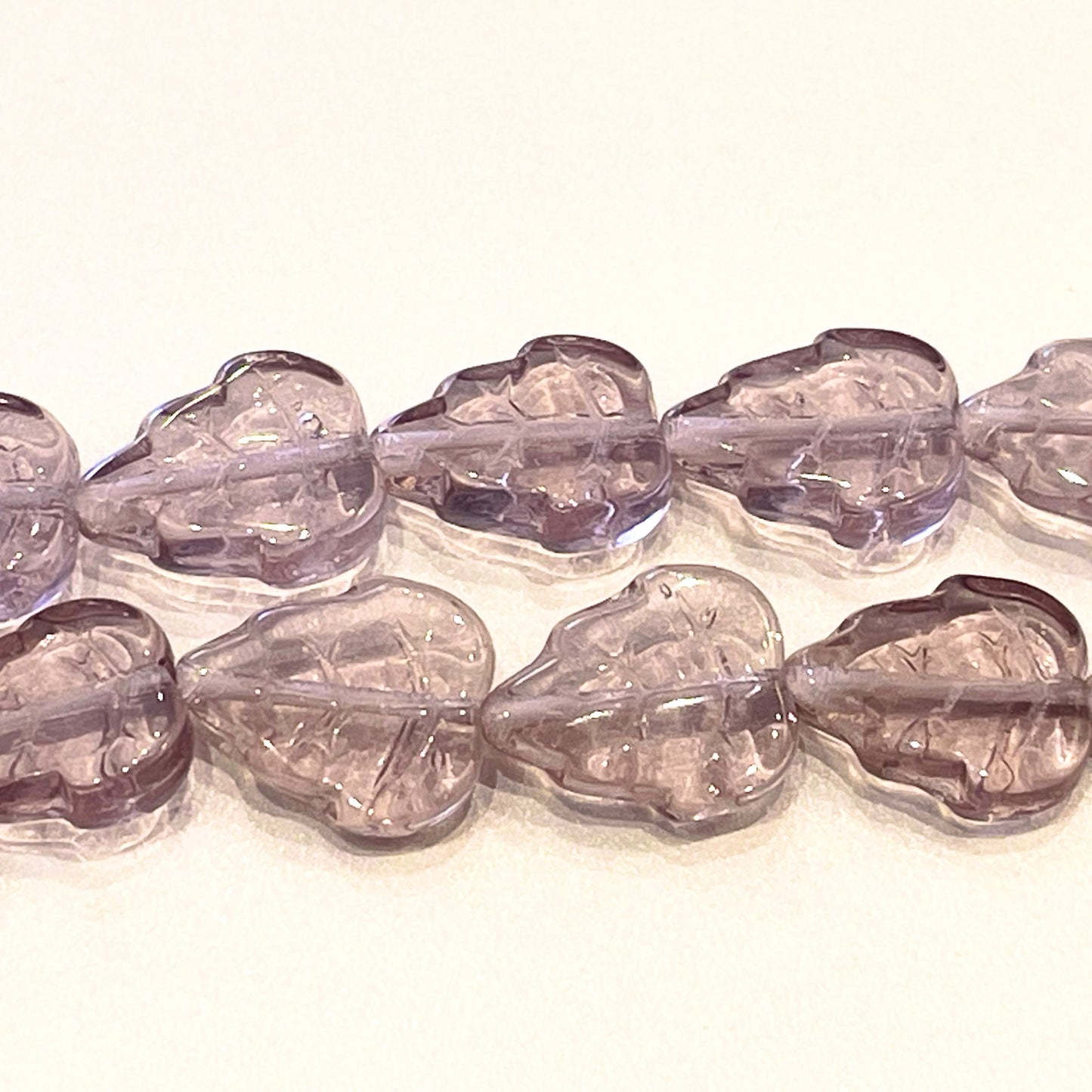 12X10mm Light Amethyst Leaf Beads