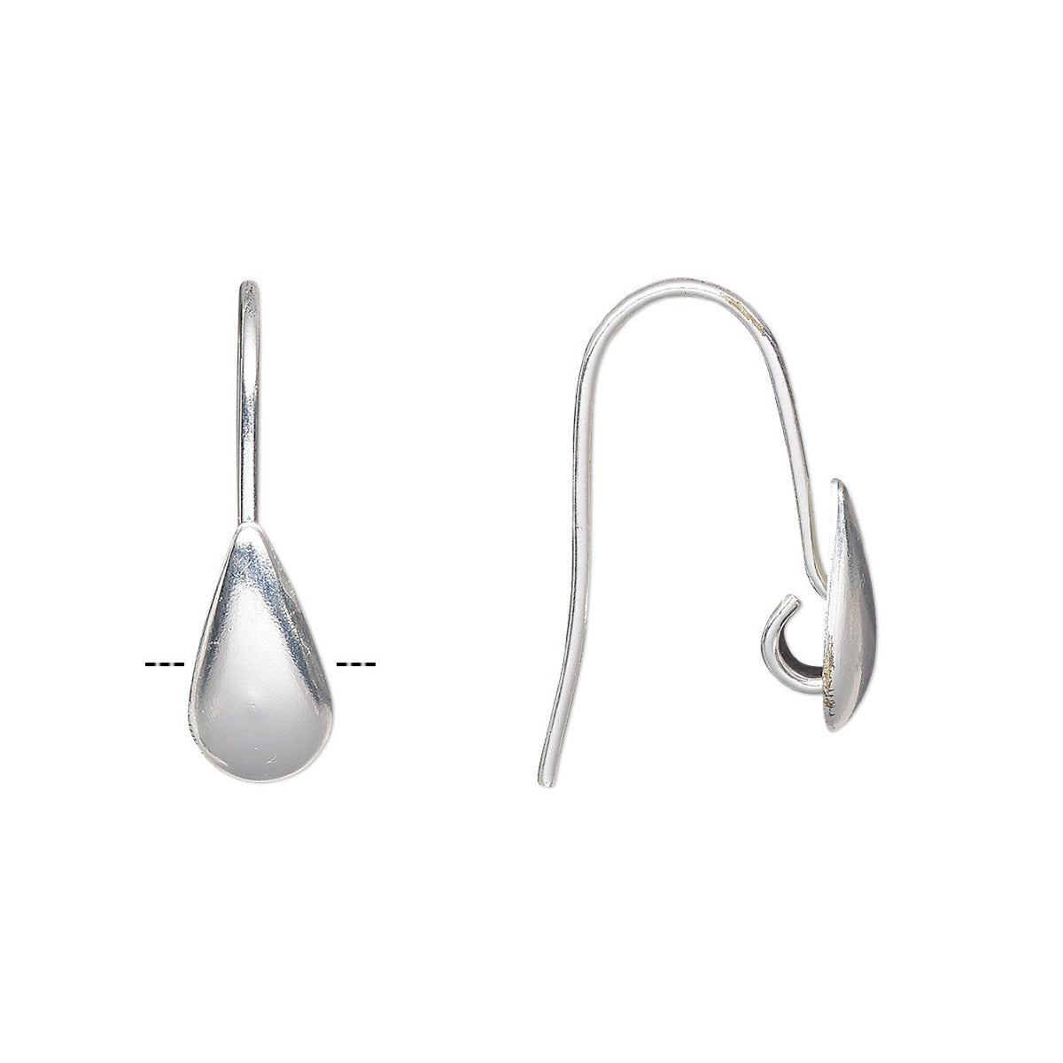 Silver Plated Earwire with Teardrop