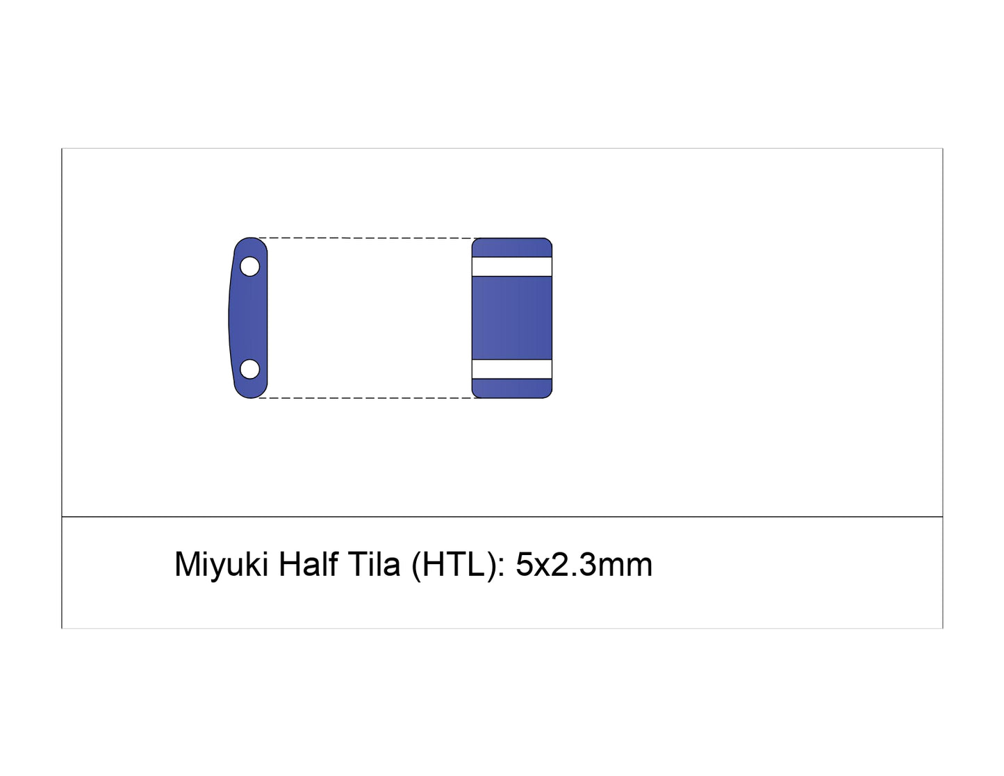 #2064 Half Tila Matte Metallic Blue Green Iris