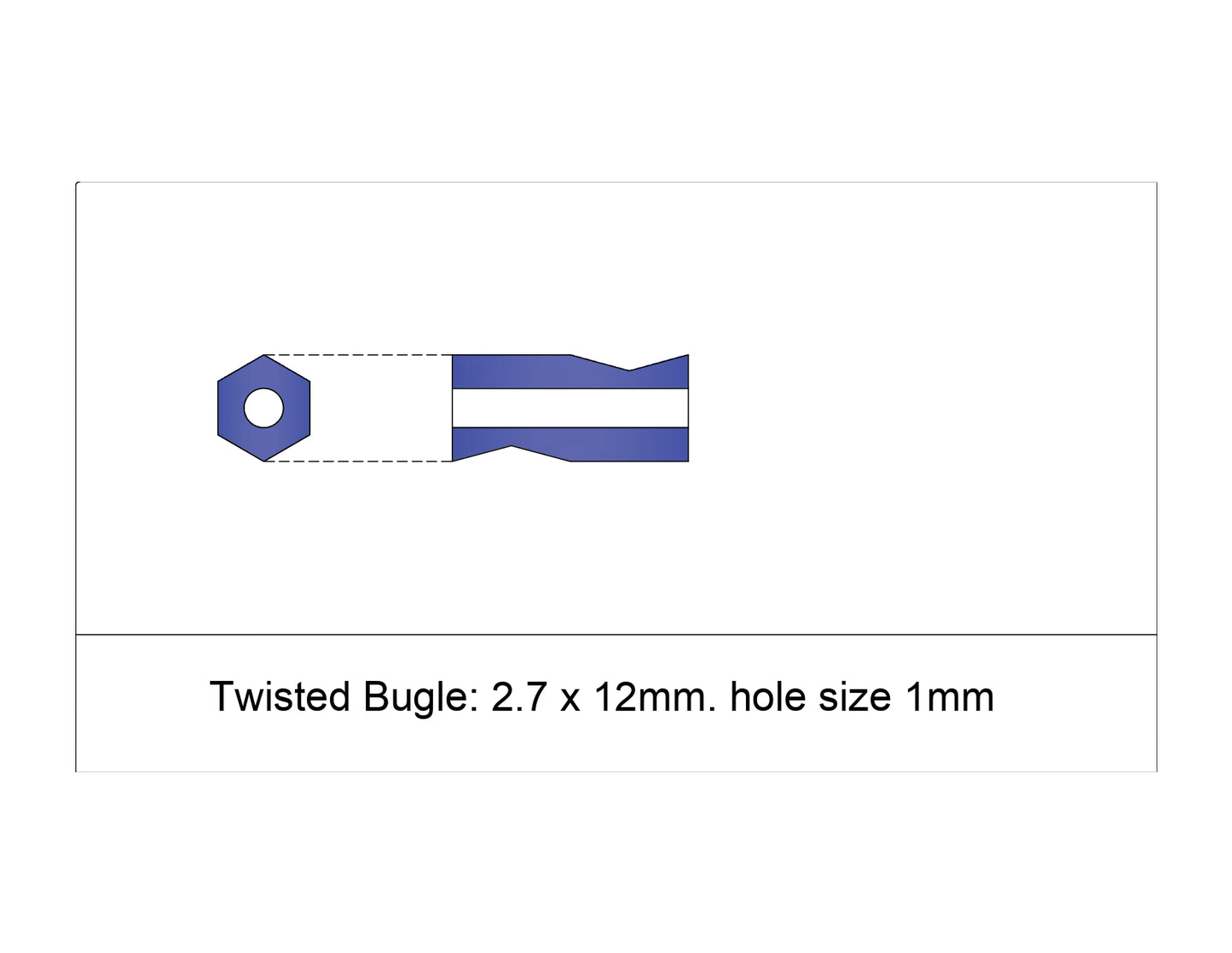 #177FR Twisted Bugle 12mm Matte Cobalt AB
