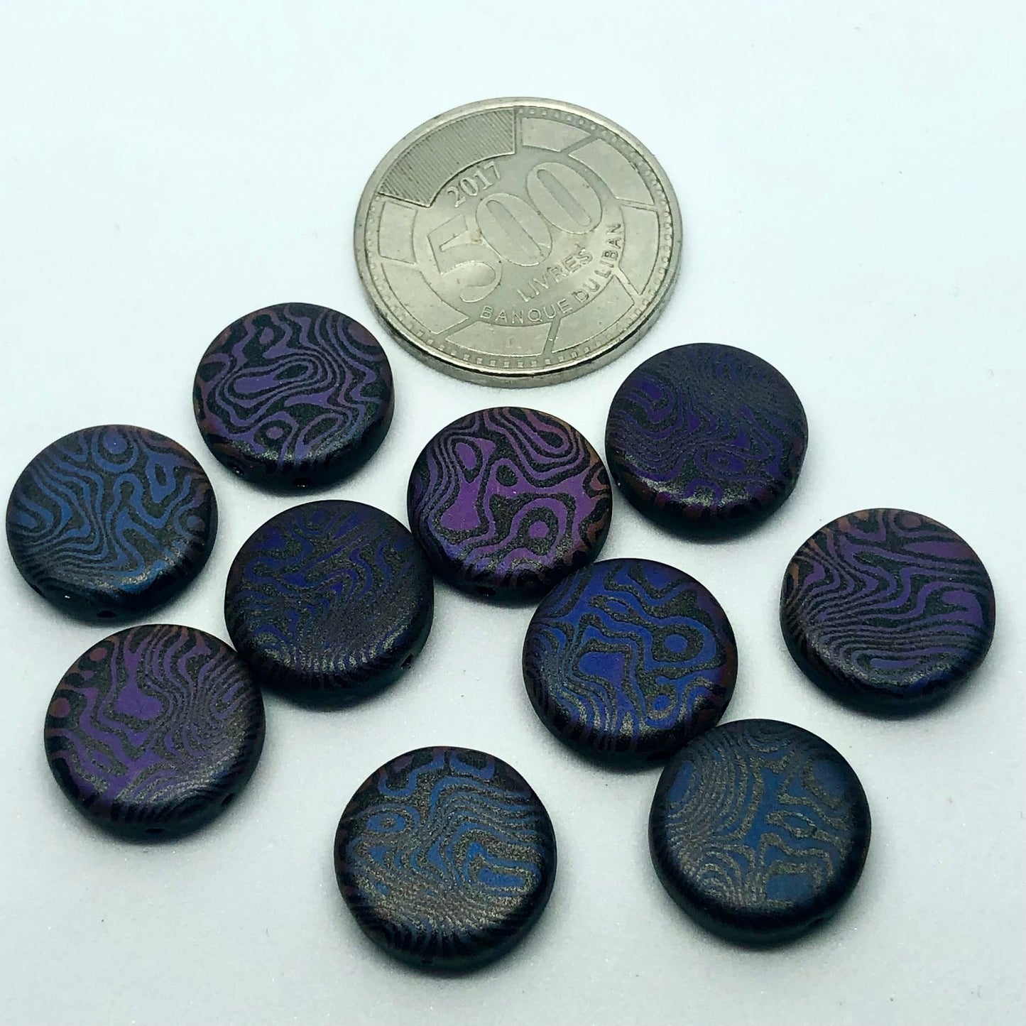 14mm 2 hole Coin Jet Matte Sliperit Contour