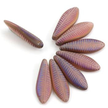 Dagger 5X16mm Rose Opal Etched Matte Feather