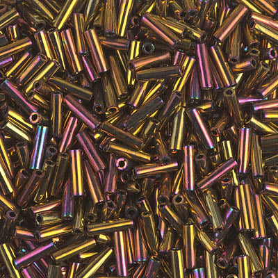 #462 Slender Bugle 6mm Metallic Gold Iris