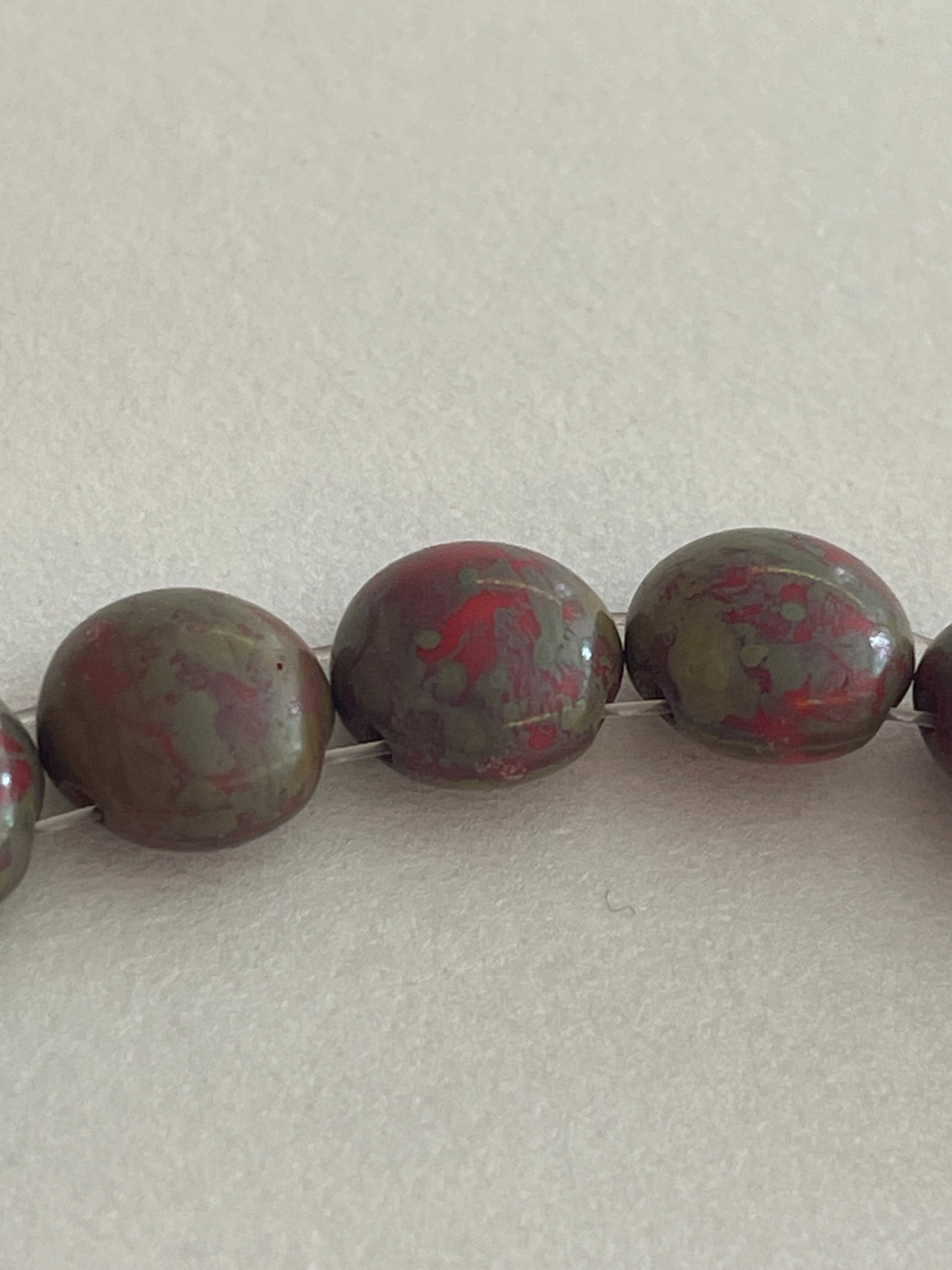 8mm Candy Bead Red Travertine