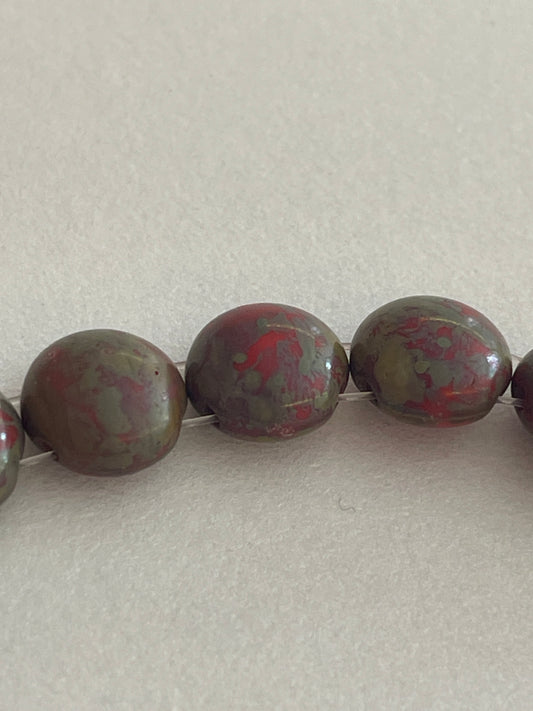 8mm Candy Bead Red Travertine