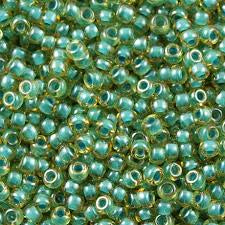 #374 Turquoise Lined Light Topaz Luster 11*