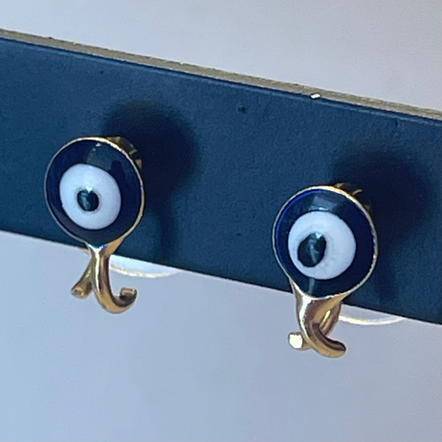 Evil Eye Gold Plated Post Earrings