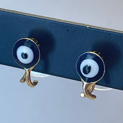 Evil Eye Gold Plated Post Earrings