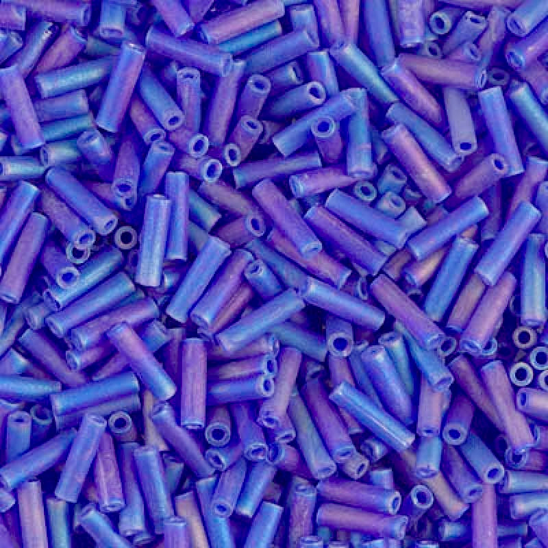 #151FR Bugle 6mm Matte Transparent Cobalt AB