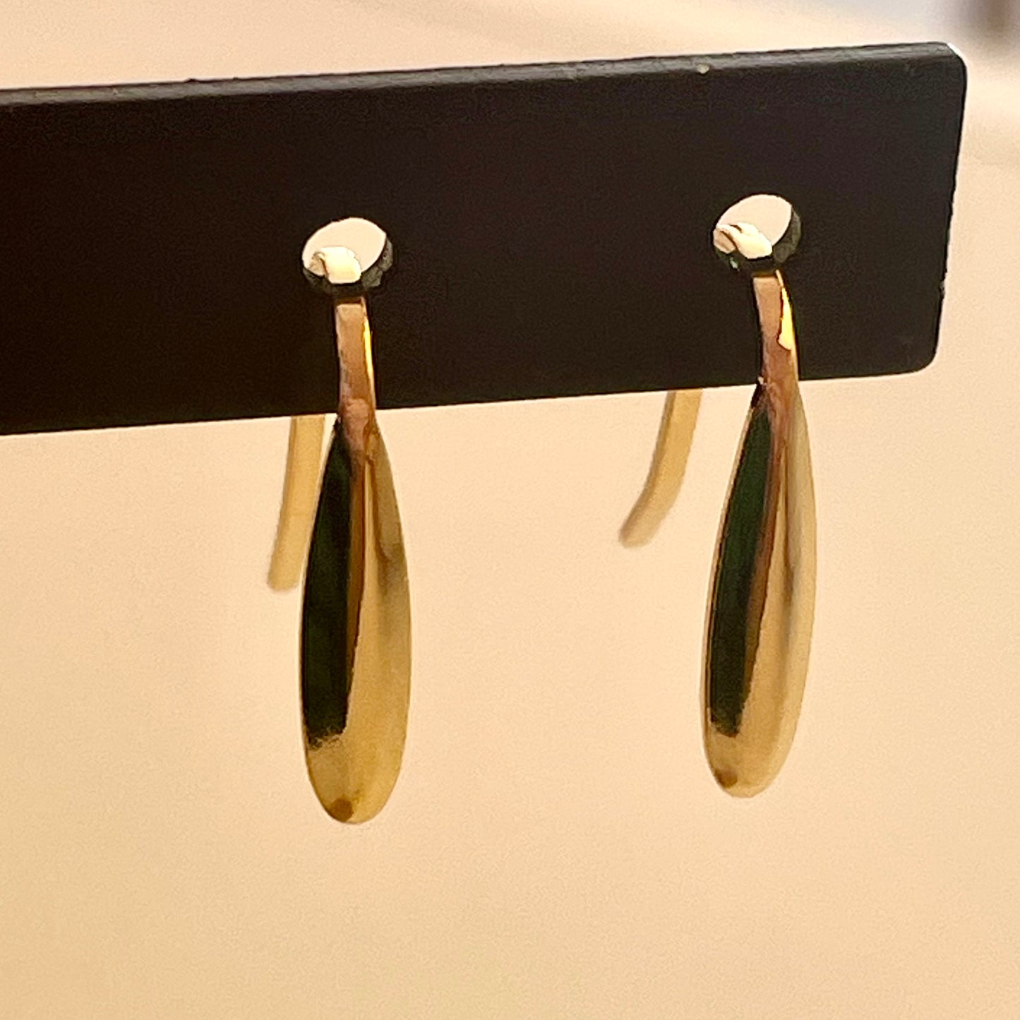 Gold Plated Oval Hook Earring