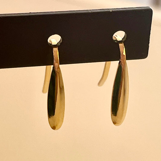 Gold Plated Oval Hook Earring