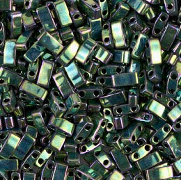 #468 Half Tila Metallic Green Iris