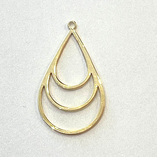 36mm Gold Plated Teardrops