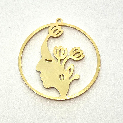 30mm Gold Plated Laser Cut Face