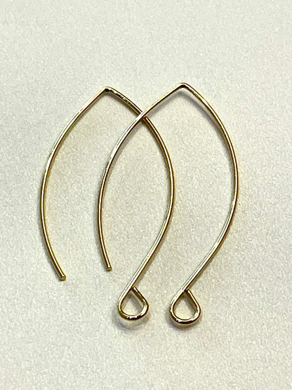 Gold Plated Marquis Ear Wire