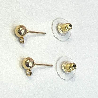 5mm Round Gold Plated Post Earrings