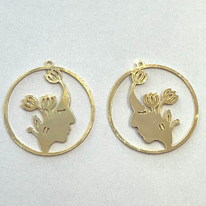 30mm Gold Plated Laser Cut Face