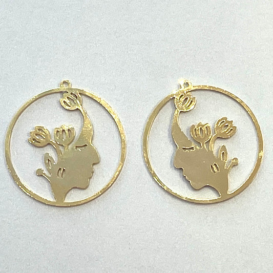 30mm Gold Plated Laser Cut Face