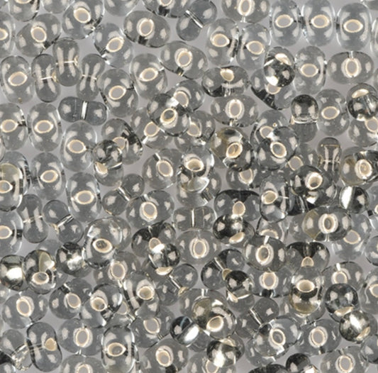 47010 Silver Lined Grey 2X4mm Farfalle 10 grams