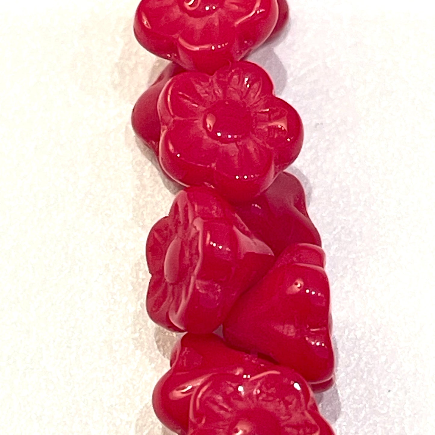 7mm Bell Flowers Opaque Red
