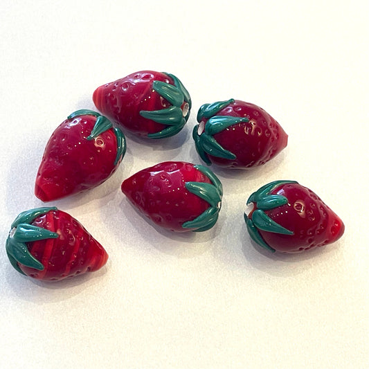Murano Handmade Glass Strawberry Bead