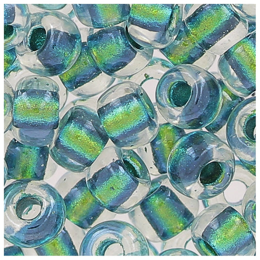 #3205 Magic Emerald Marine Lined Crystal 6*