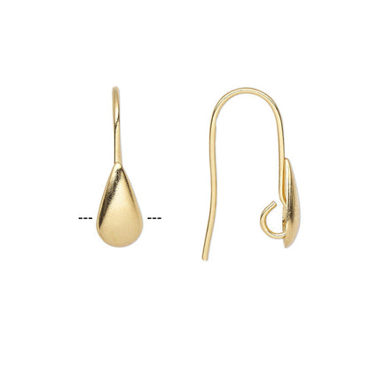 Gold Plated Earwire with Teardrop