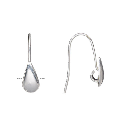 Silver Plated Earwire with Teardrop