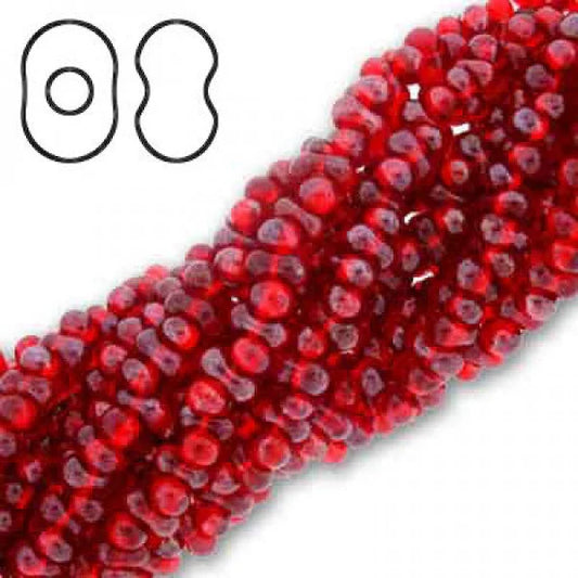 90070 Transparent Red 2X4mm Farfalle 10 grams