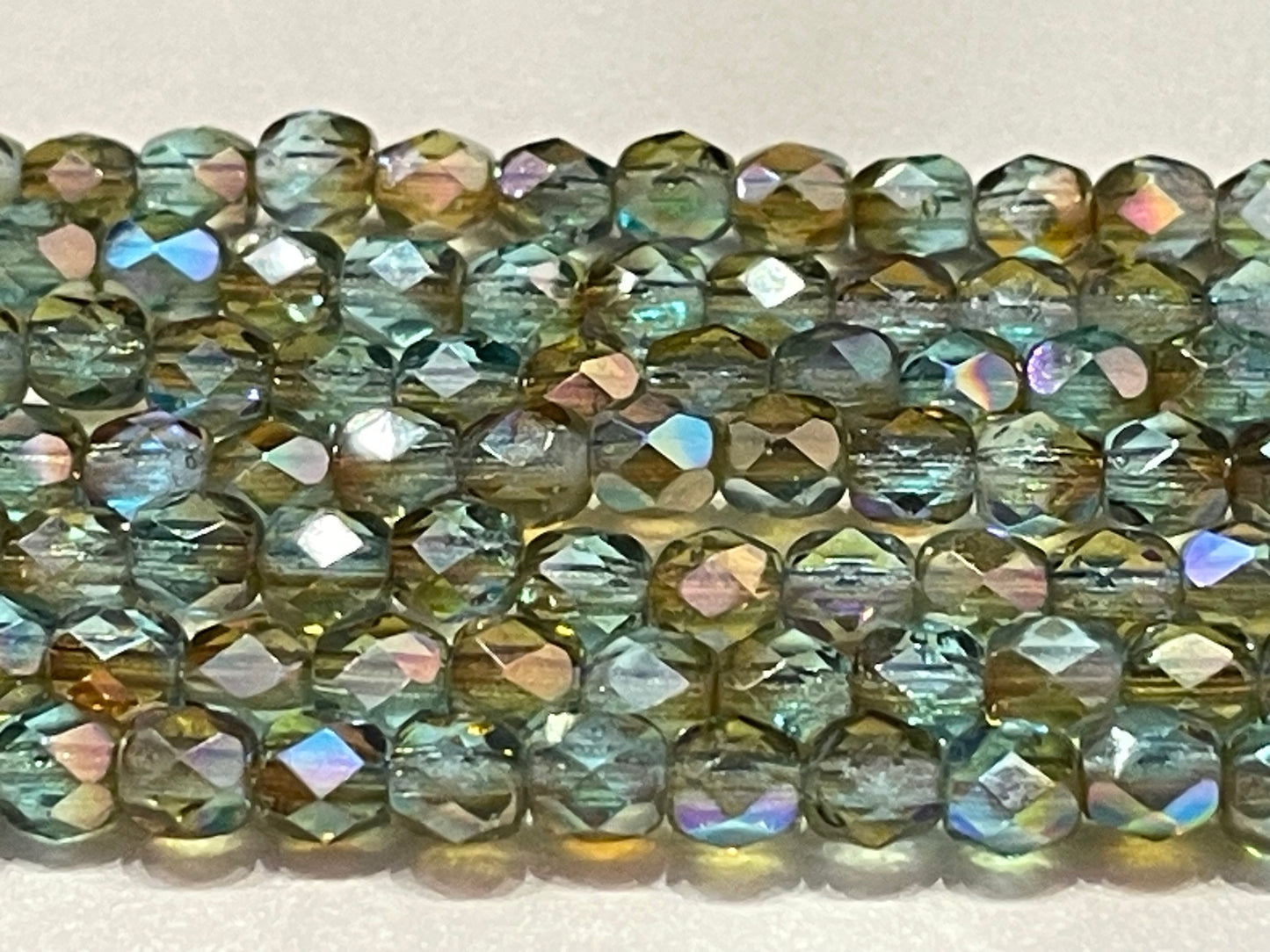 4mm Aqua Orange Rainbow