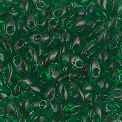 #146 Transparent Green Long Magatama